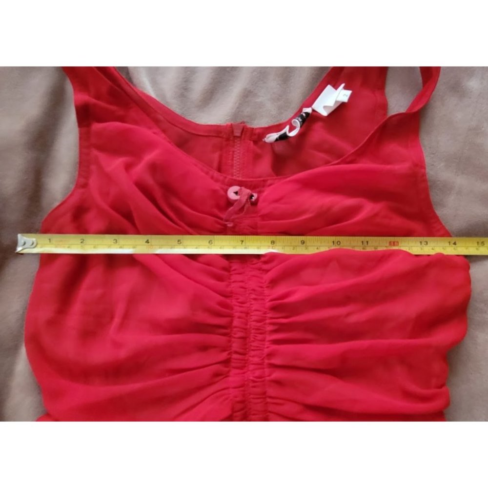 Byron Lars Ruched Red Top Size 2 Very Good Condition - Picture 5 of 5